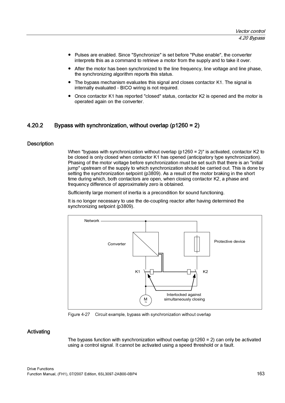 Efficient Networks S120 manual Bypass with synchronization, without overlap p1260 = 