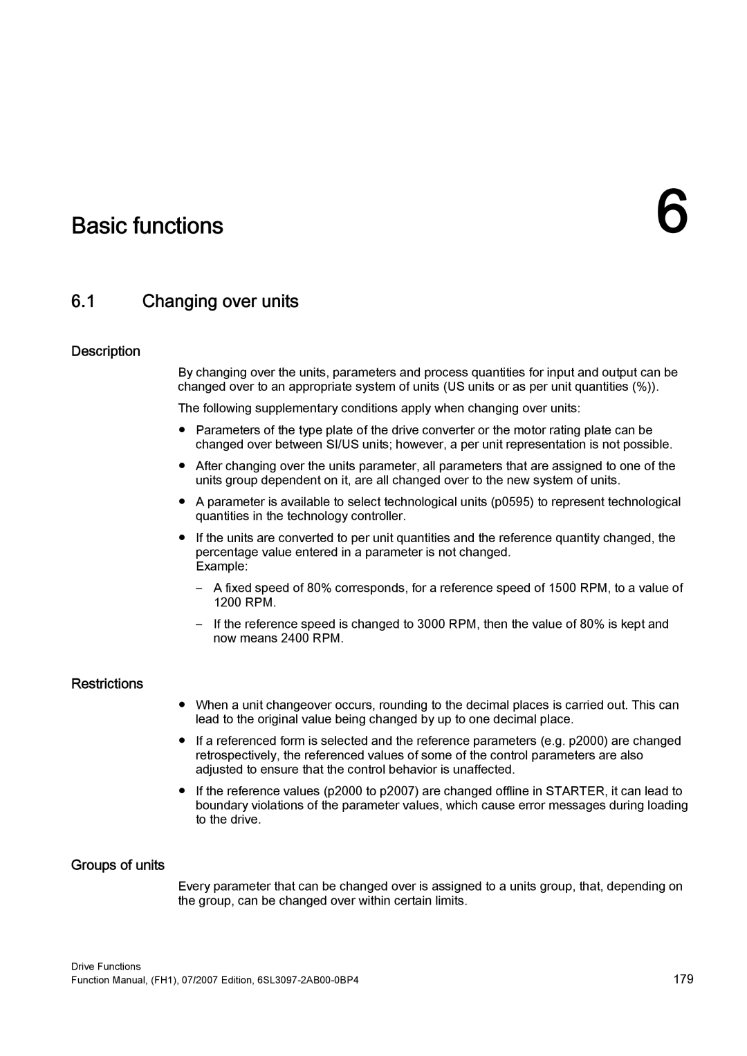 Efficient Networks S120 manual Changing over units, Restrictions, Groups of units 