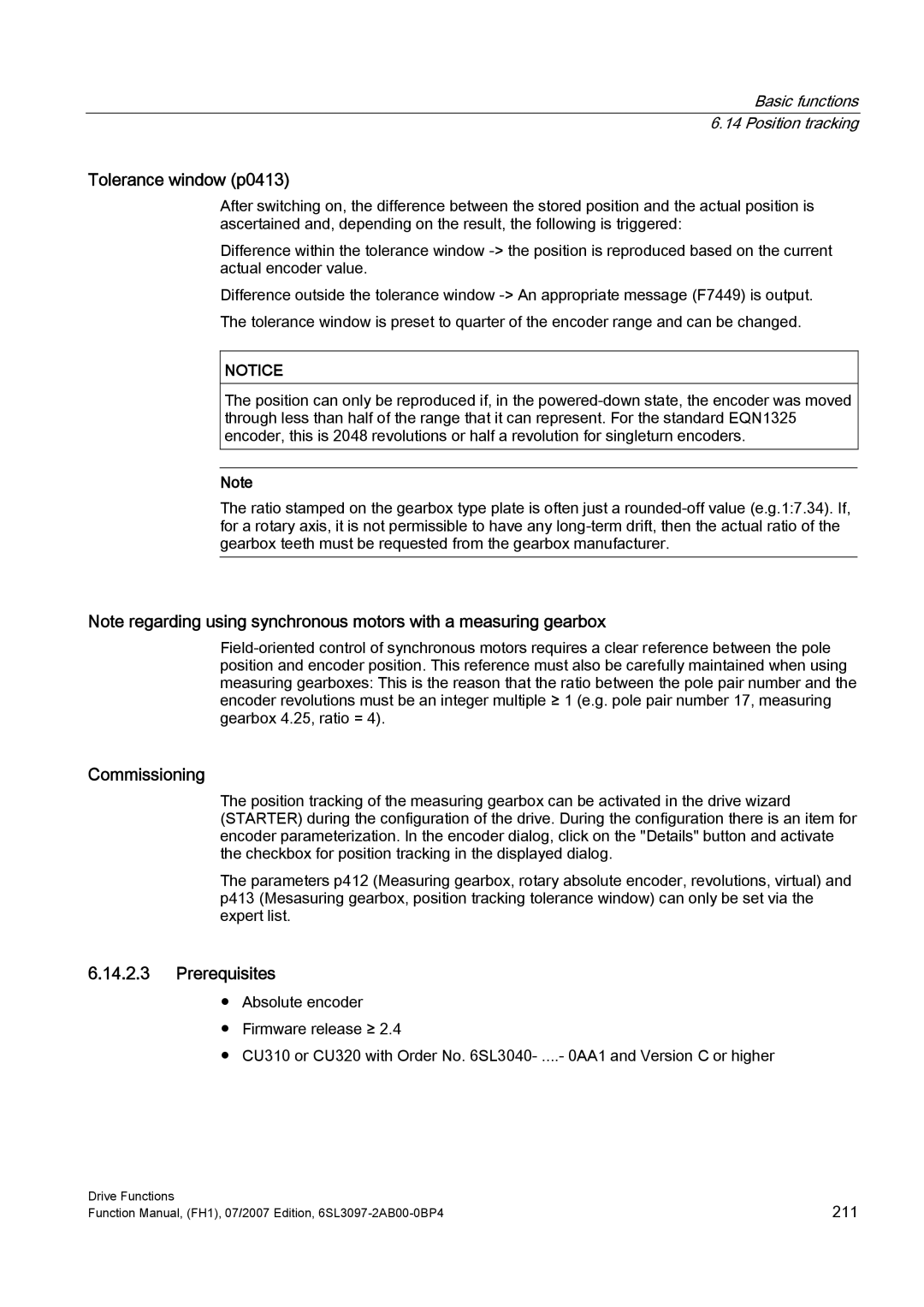 Efficient Networks S120 manual Tolerance window p0413, Commissioning 