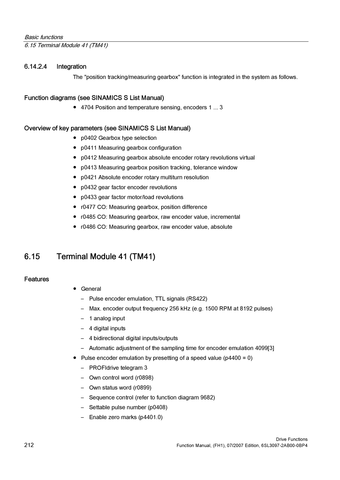 Efficient Networks S120 manual Basic functions Terminal Module 41 TM41 