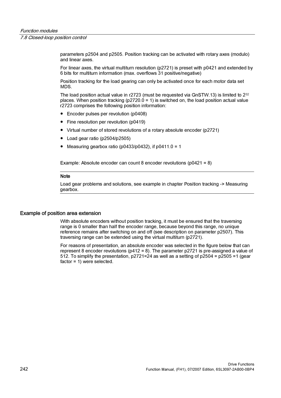 Efficient Networks S120 manual Example of position area extension 