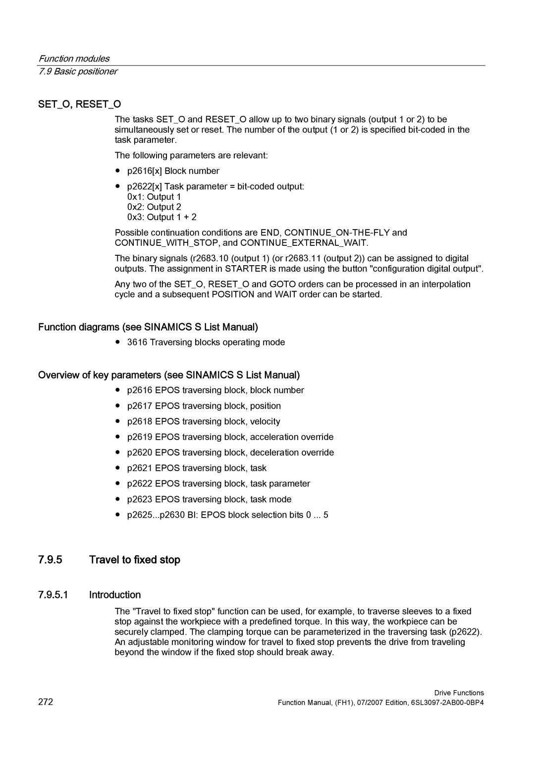 Efficient Networks S120 manual Travel to fixed stop, Introduction 