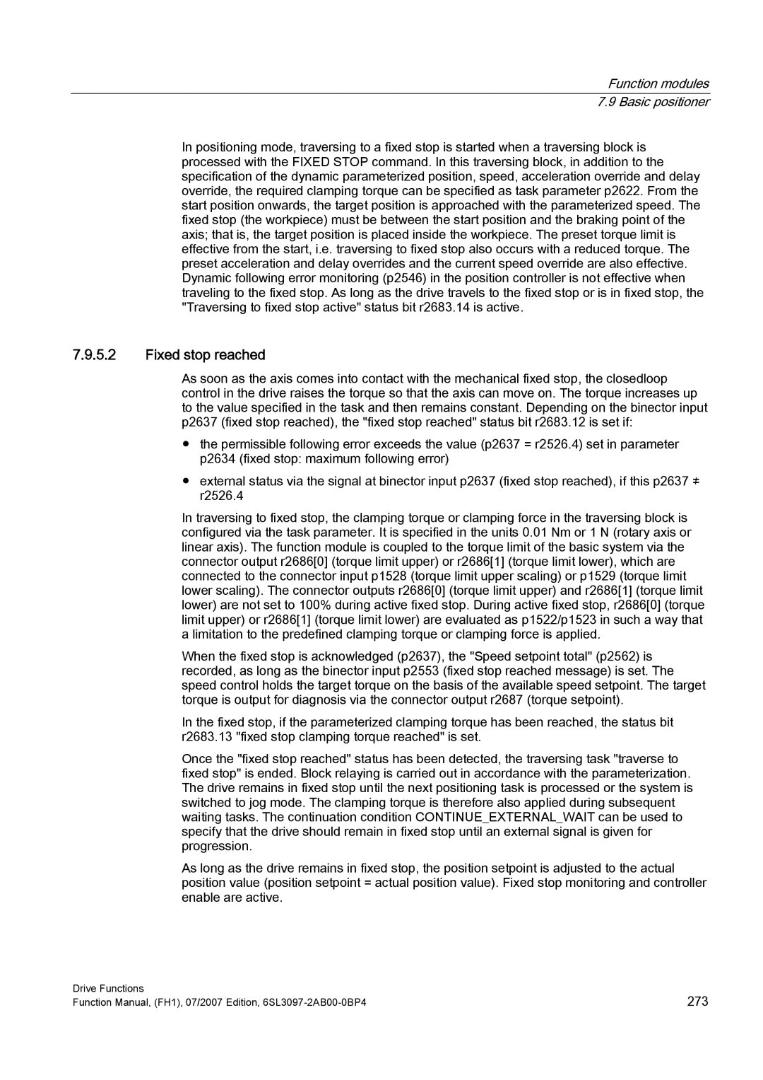 Efficient Networks S120 manual Fixed stop reached 