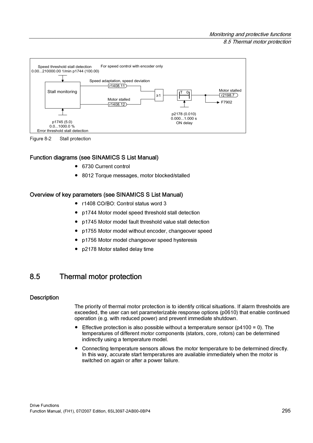 Efficient Networks S120 manual Thermal motor protection, 0RWRUVWDOOHG 