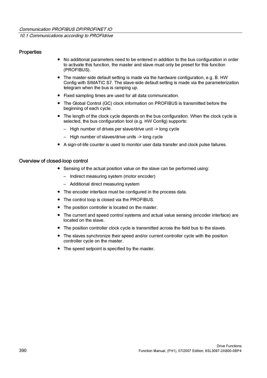 Efficient Networks S120 manual Properties, Overview of closed-loop control 