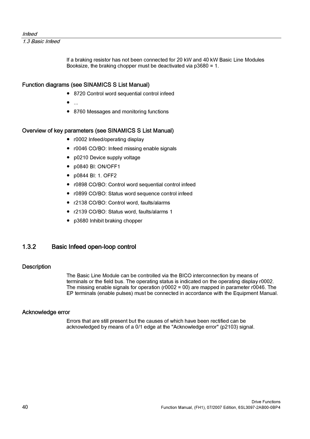 Efficient Networks S120 manual Function diagrams see Sinamics S List Manual 