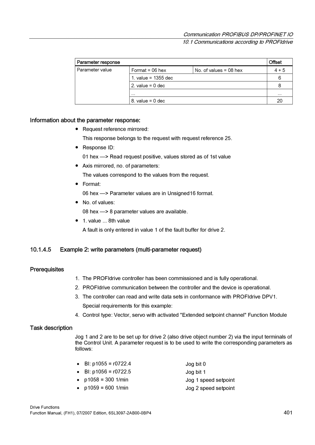 Efficient Networks S120 manual Information about the parameter response 