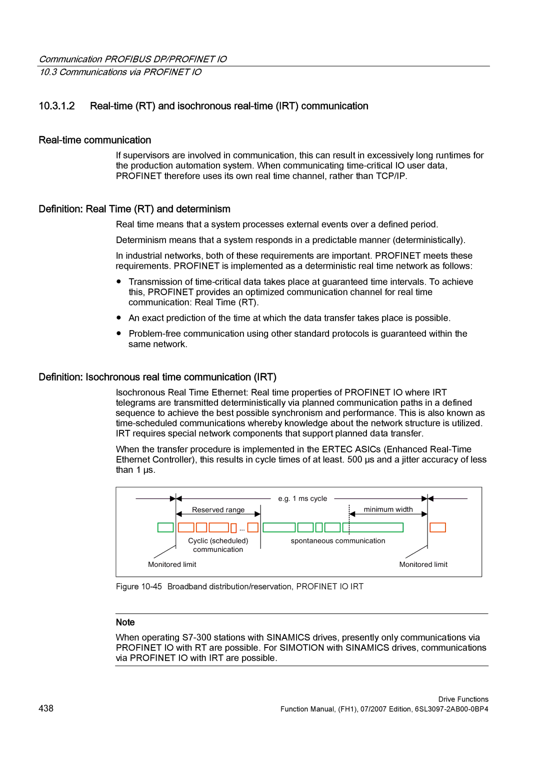 Efficient Networks S120 manual Definition Real Time RT and determinism, Definition Isochronous real time communication IRT 