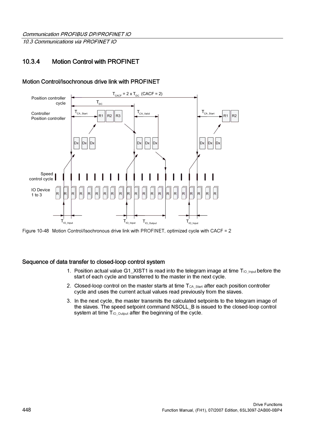 Efficient Networks S120 manual Motion Control with Profinet, Motion Control/Isochronous drive link with Profinet 