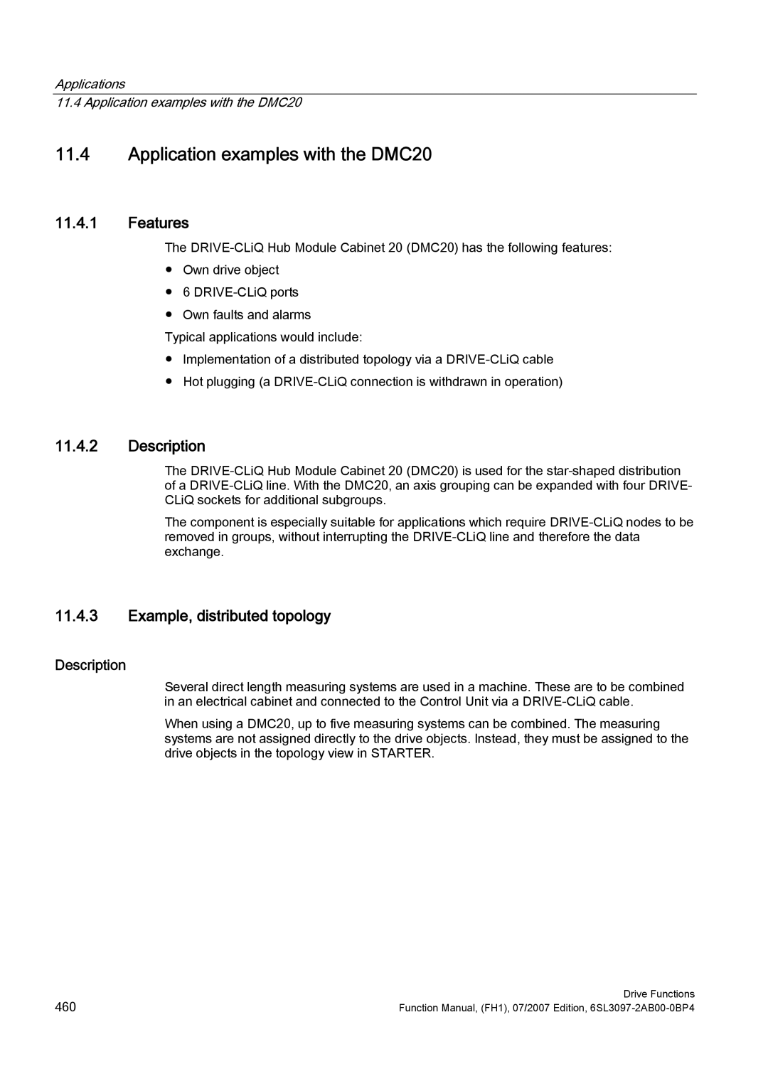 Efficient Networks S120 manual Application examples with the DMC20, Example, distributed topology 