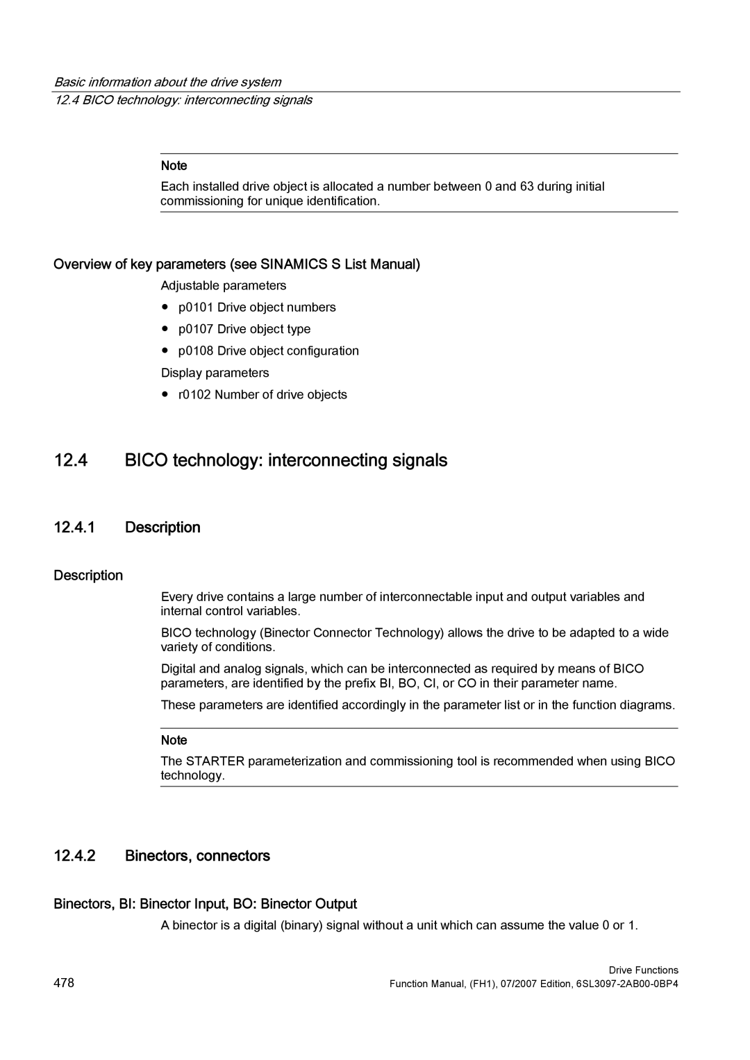 Efficient Networks S120 manual Bico technology interconnecting signals, Binectors, connectors 