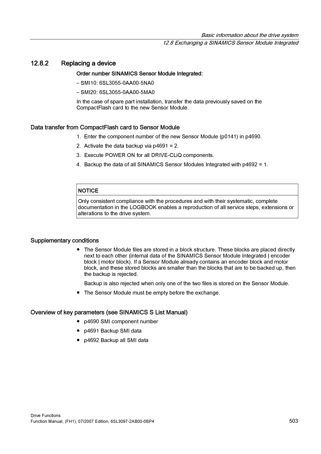 Efficient Networks S120 manual Replacing a device, Data transfer from CompactFlash card to Sensor Module 