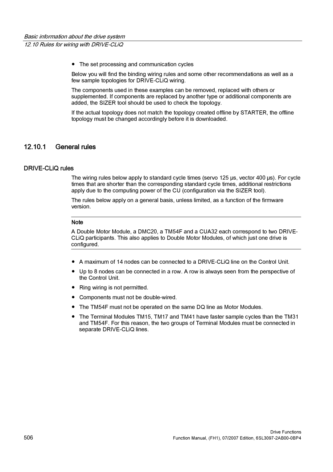 Efficient Networks S120 manual General rules, DRIVE-CLiQ rules 