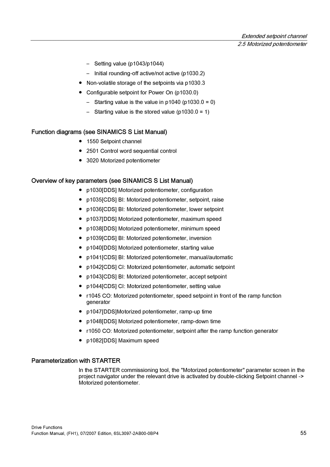 Efficient Networks S120 manual Overview of key parameters see Sinamics S List Manual 