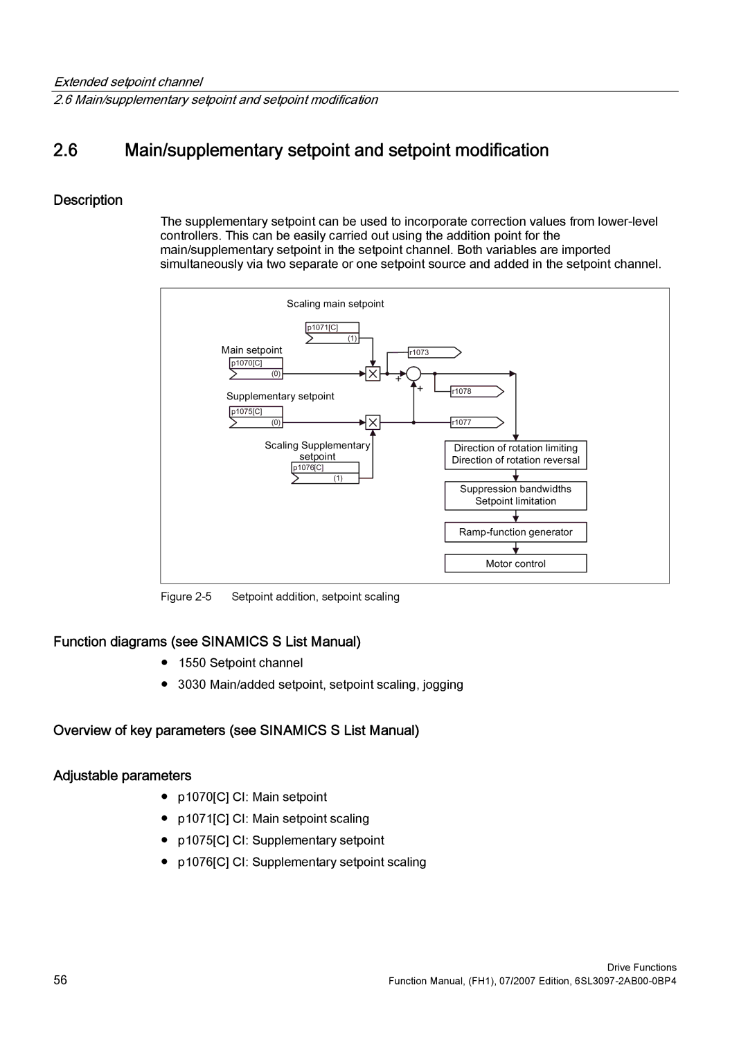 Efficient Networks S120 manual Main/supplementary setpoint and setpoint modification, 6FDOLQJPDLQVHWSRLQW 