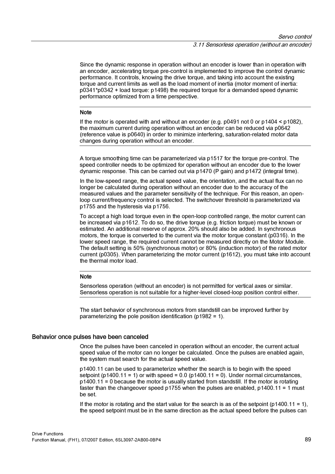 Efficient Networks S120 manual Behavior once pulses have been canceled 