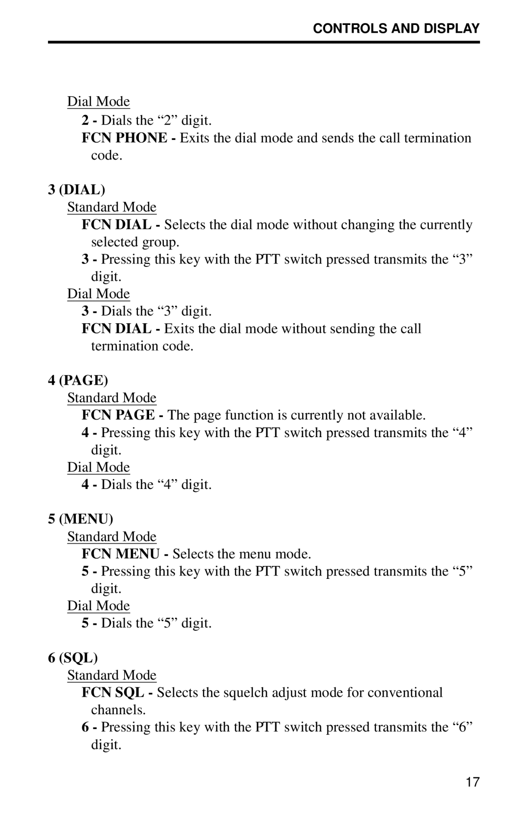 EFJohnson 7243 LTR-Net Portable UHF manual Dial Standard Mode 