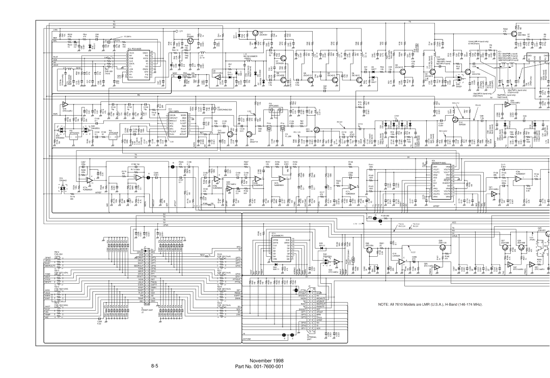 EFJohnson 764X, 761X service manual VHF 7610 Main Board Schematic, VHF Main Unit 