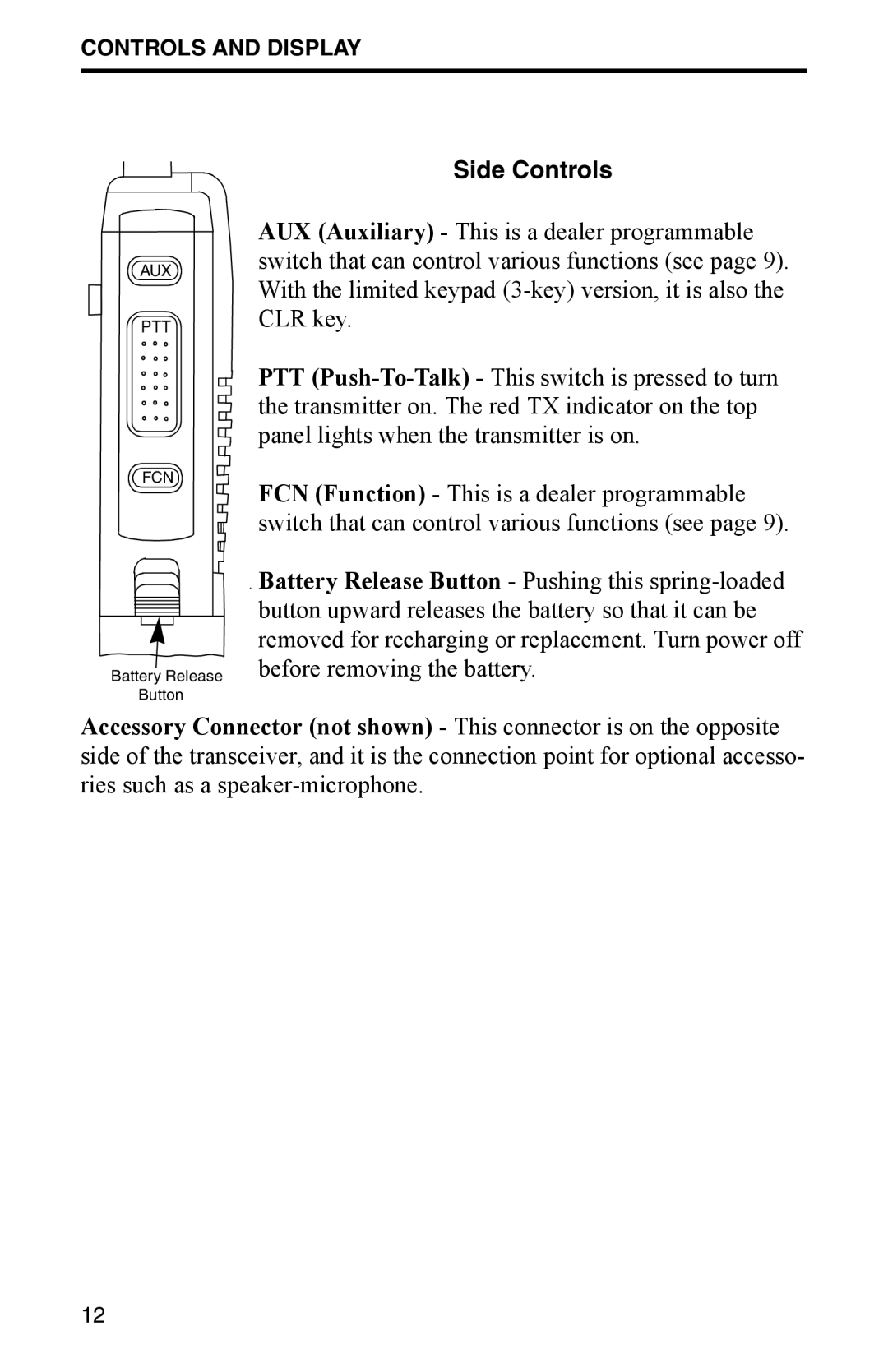 EFJohnson 7700 Series, FM Portable Radio Intrinsically-Safe SMARTNET, SmartZone Conventional manual Side Controls 