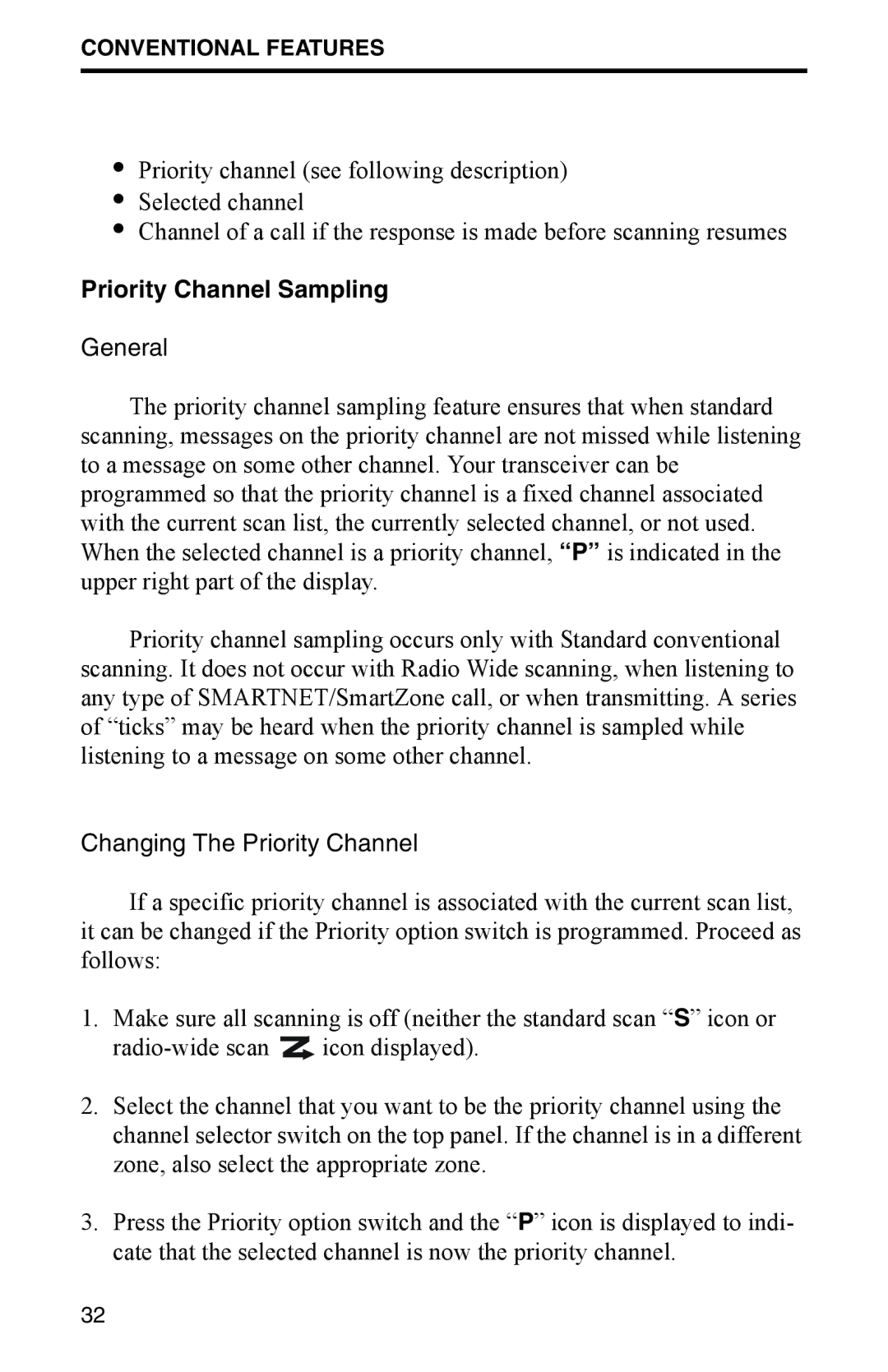 EFJohnson 7700 Series manual Priority Channel Sampling, Changing The Priority Channel 