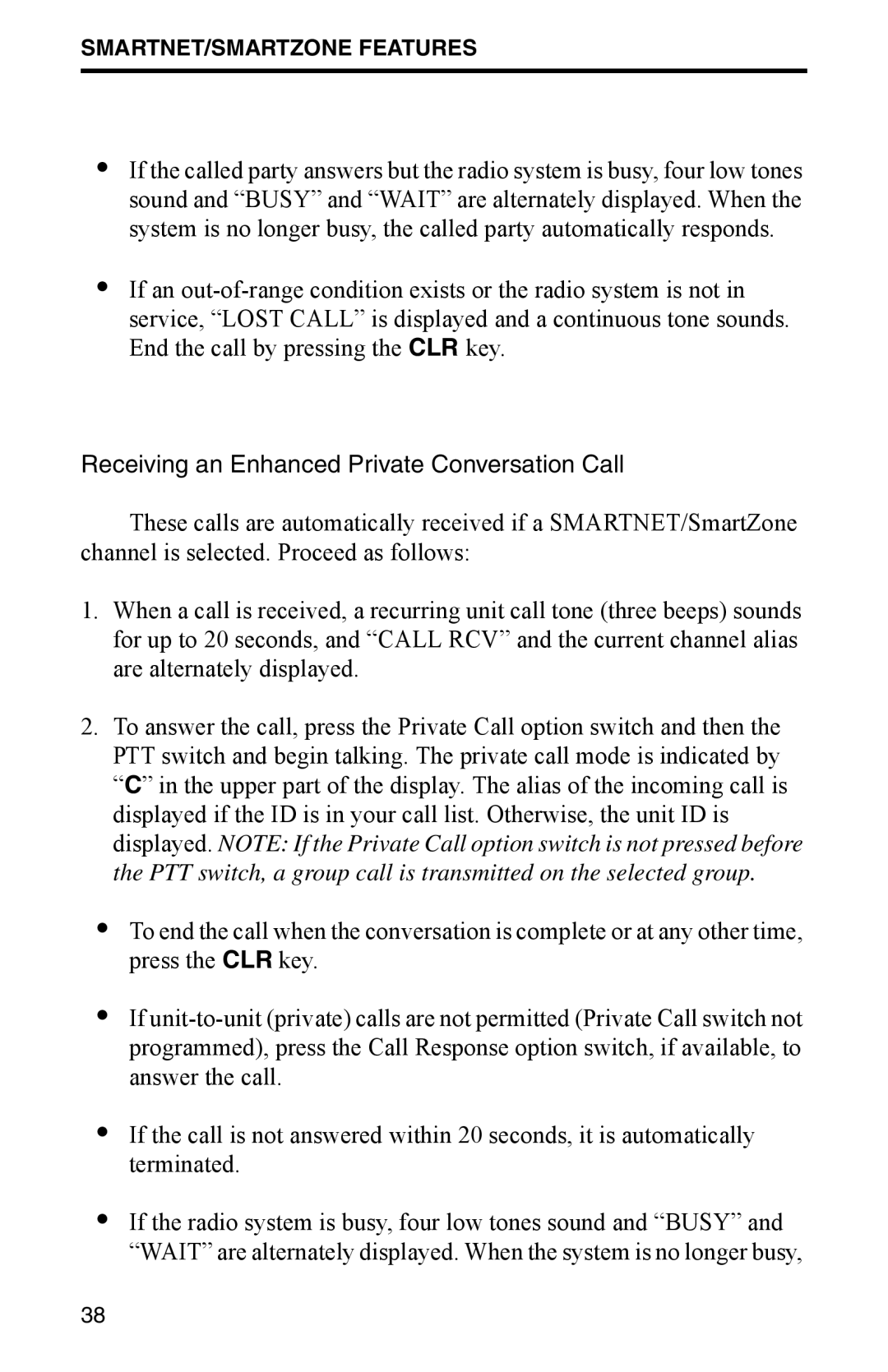 EFJohnson 7700 Series manual Receiving an Enhanced Private Conversation Call 