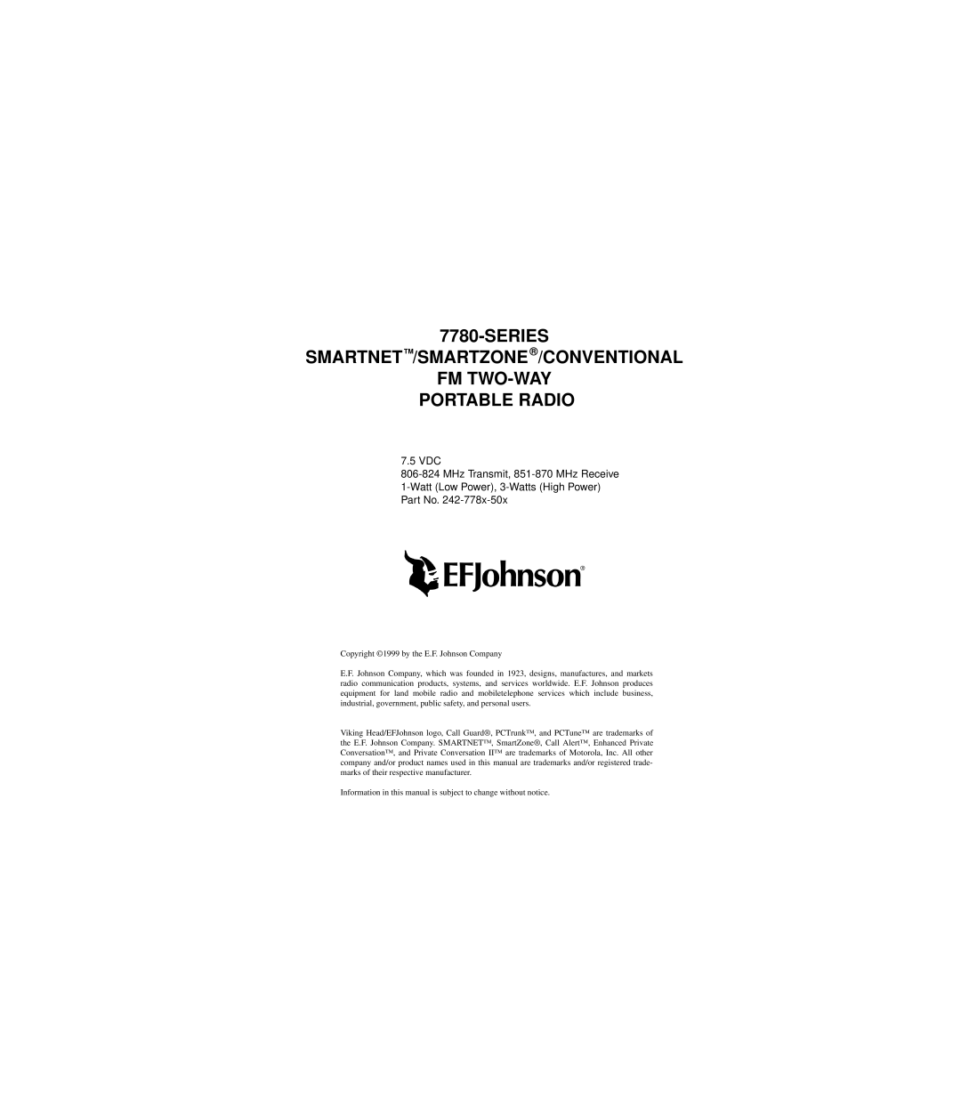 EFJohnson 7780 service manual 