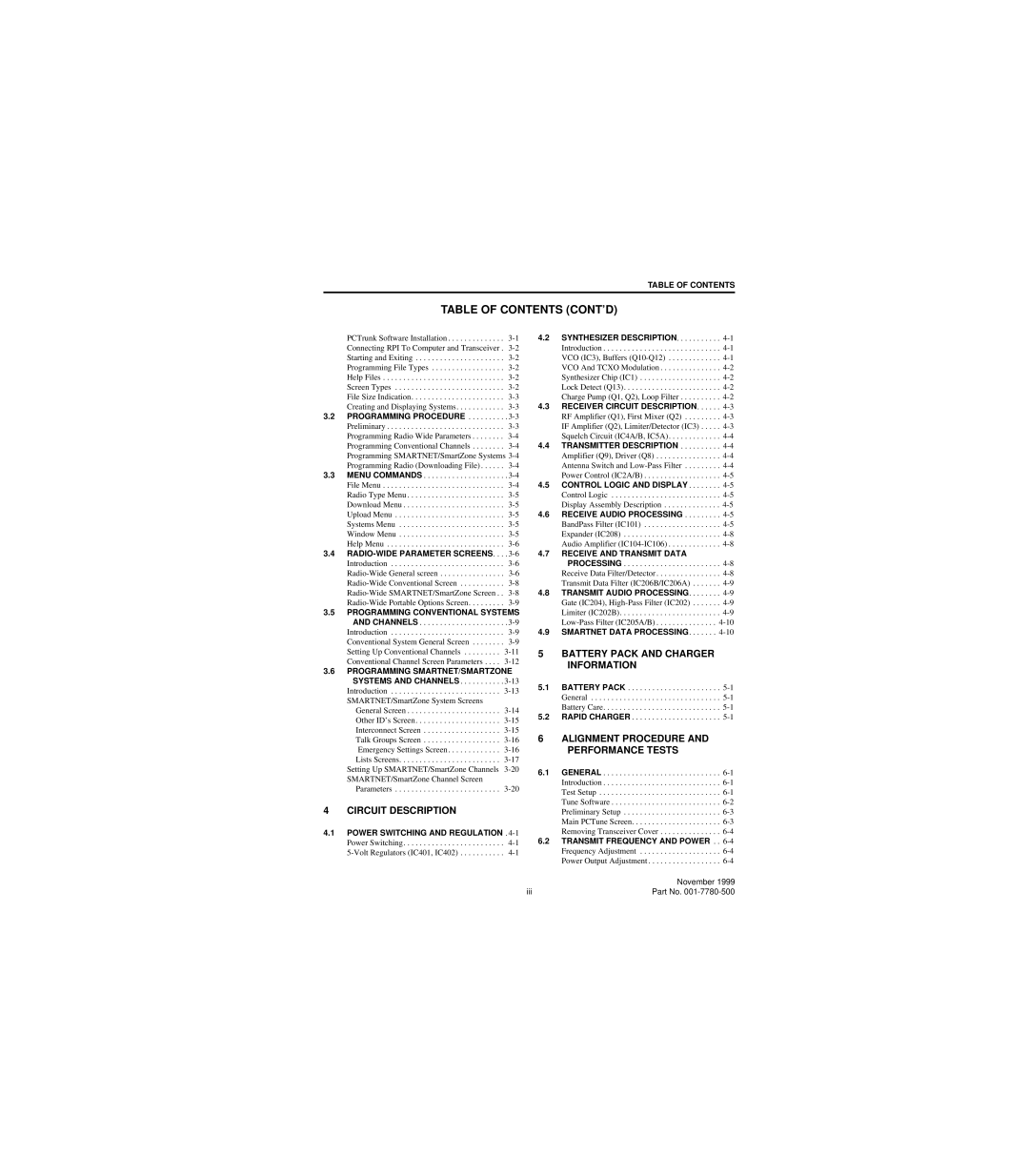 EFJohnson 7780 service manual Table of Contents CONT’D 