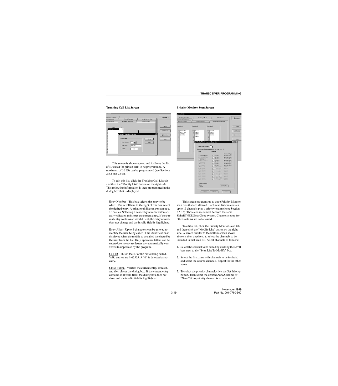 EFJohnson 7780 service manual Trunking Call List Screen 