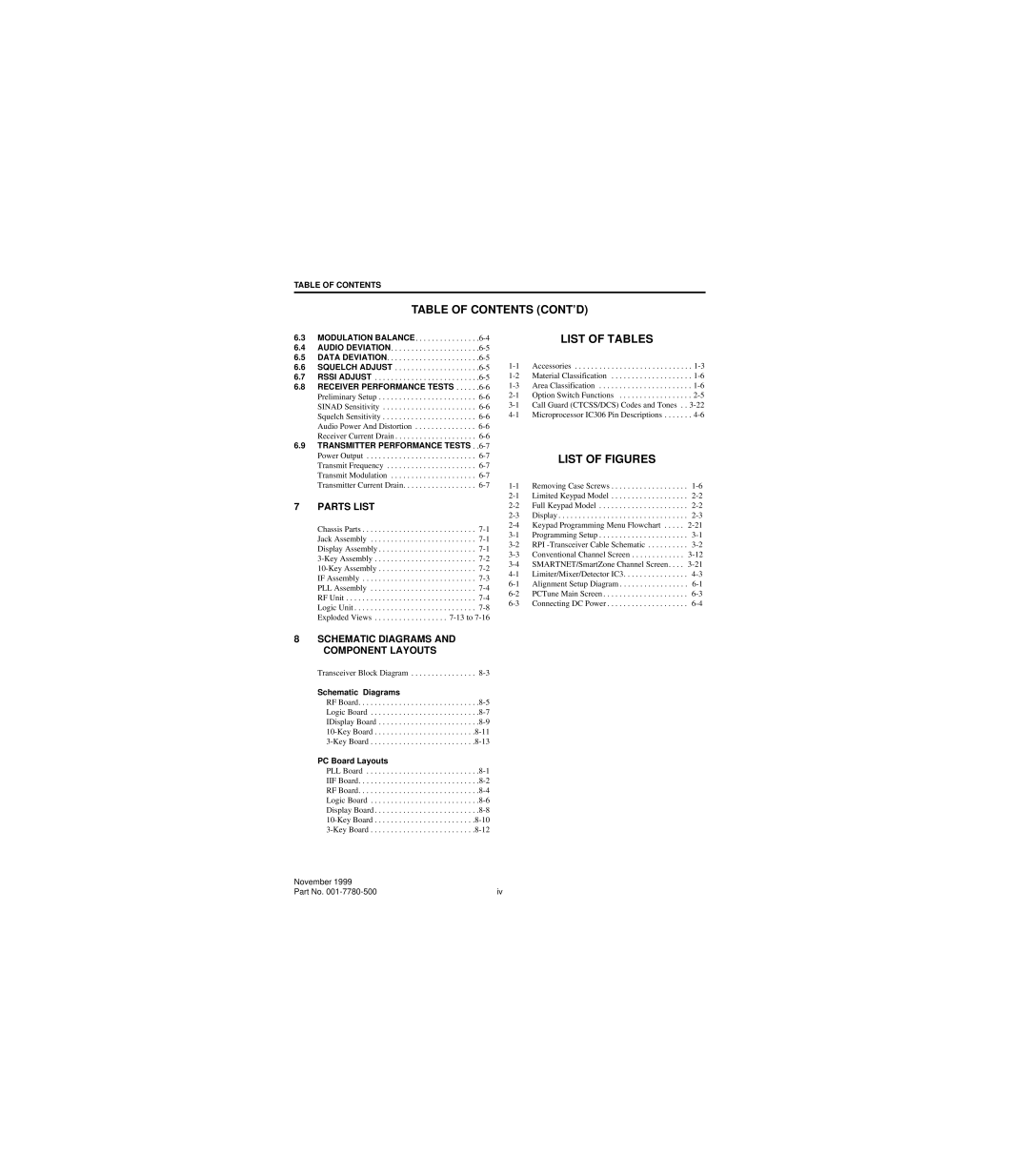 EFJohnson 7780 service manual List of Tables, List of Figures 