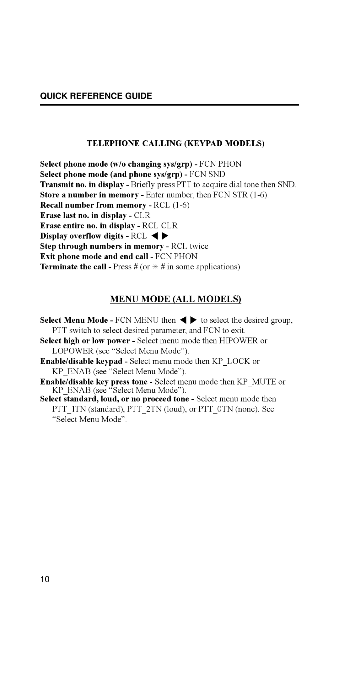 EFJohnson 8170 Series manual 018ý02ýõ$//ý02/6ô, +21ý&$//,1*ýõ.3$ý02/6ô, 3B1$%ýõVHHý6HOHFWý0HQXý0RGH§ôï, 6HOHFWý0HQXý0RGH§ï 