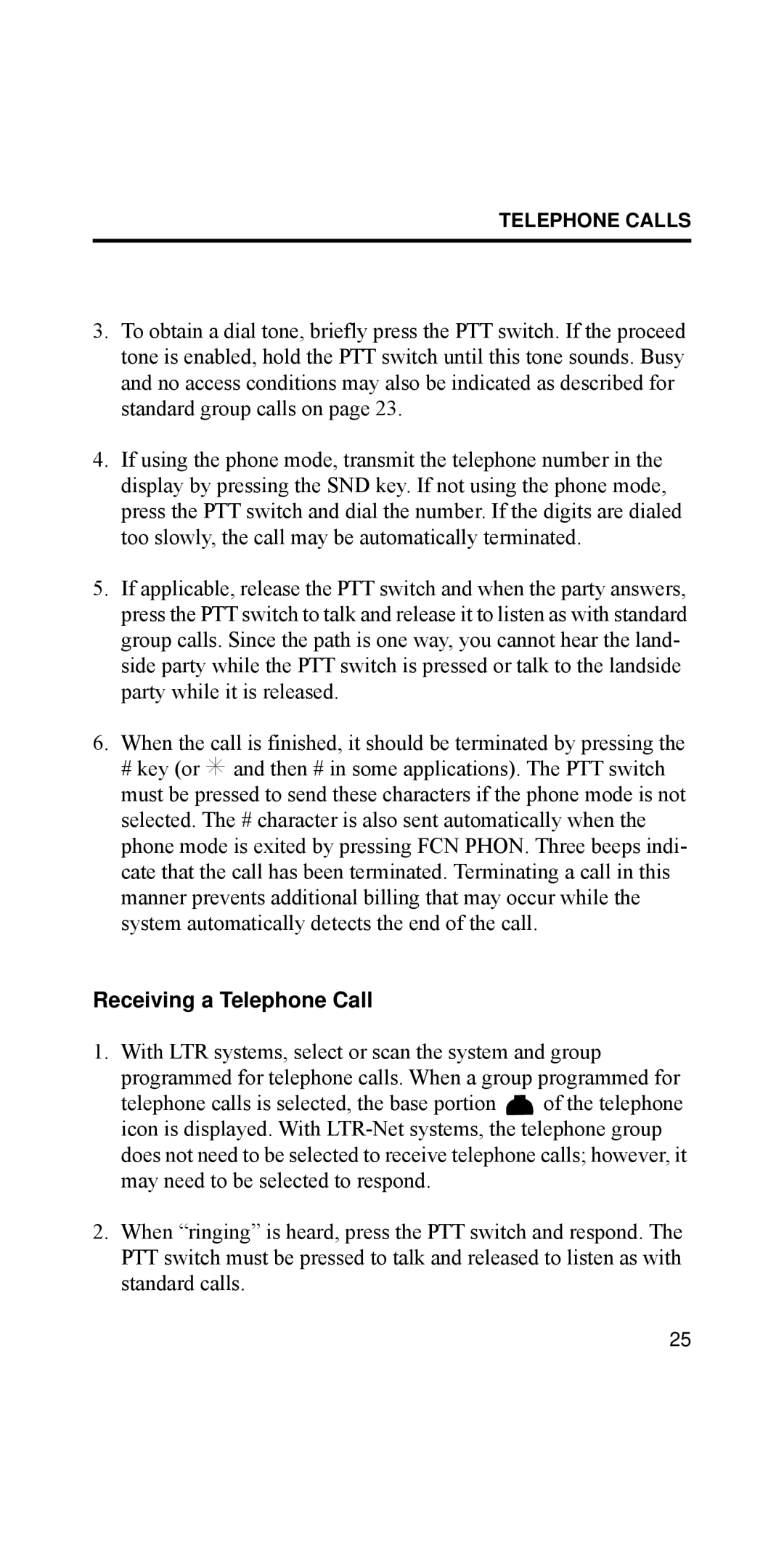 EFJohnson 002-8170-001, 8170 Series manual Receiving a Telephone Call 