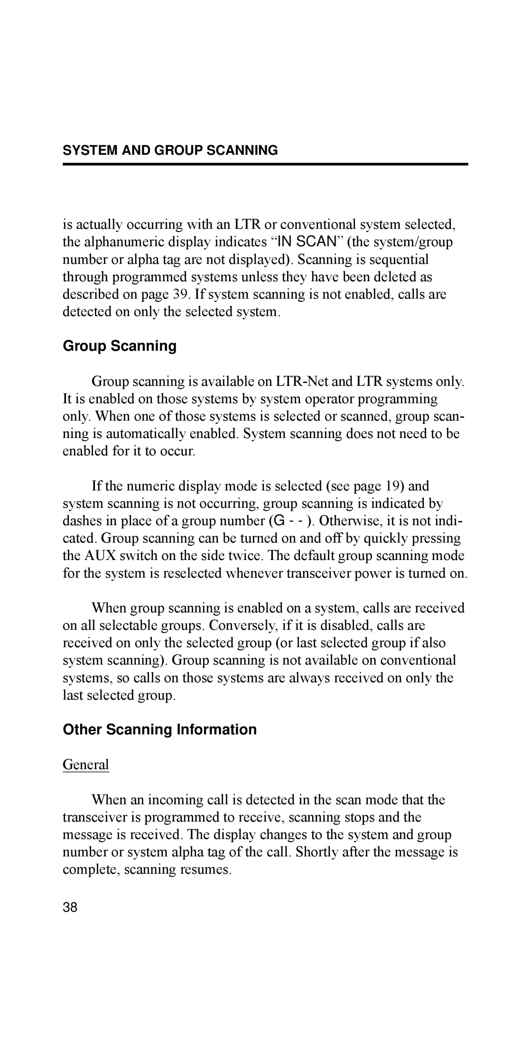 EFJohnson 8170 Series manual Group Scanning, HQDEOHGýIRUýLWýWRýRFFXUïý, ODVWýVHOHFWHGýJURXSï, Other Scanning Information 