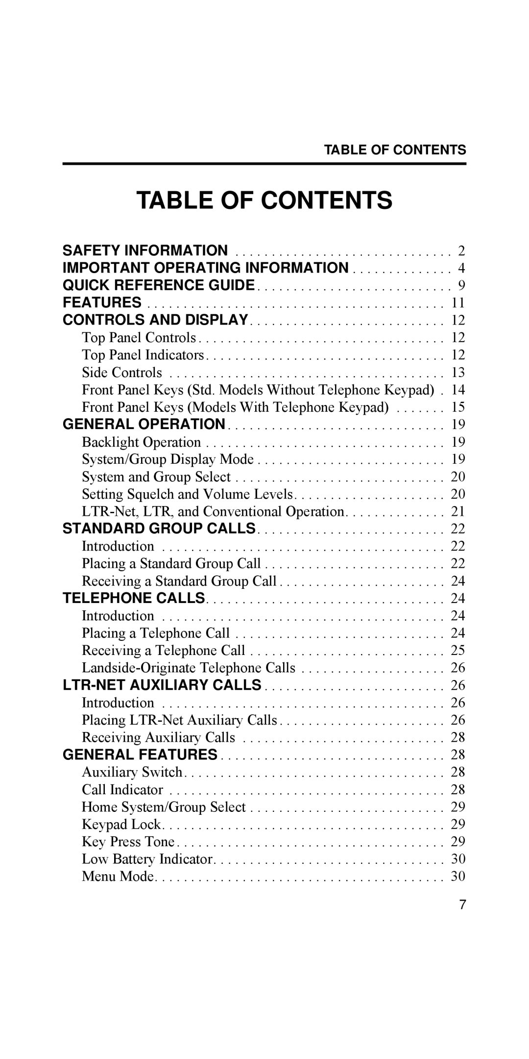 EFJohnson 002-8170-001, 8170 Series manual Table of Contents 