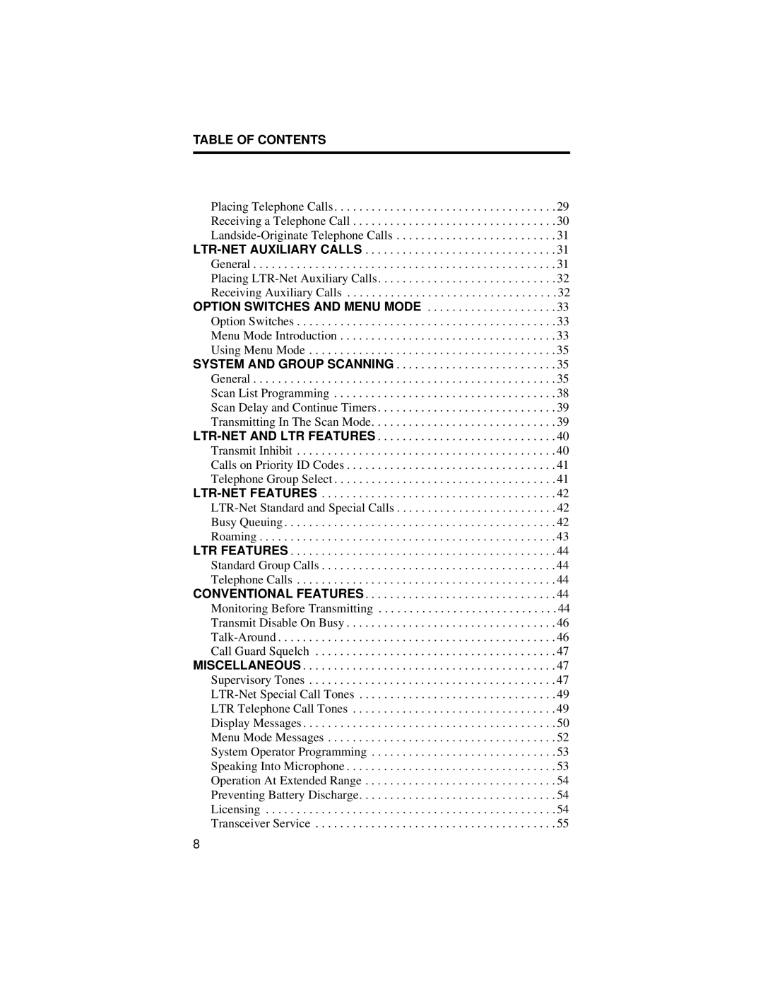 EFJohnson 002-9803-601, 98x3, 98x6 manual Table of Contents 