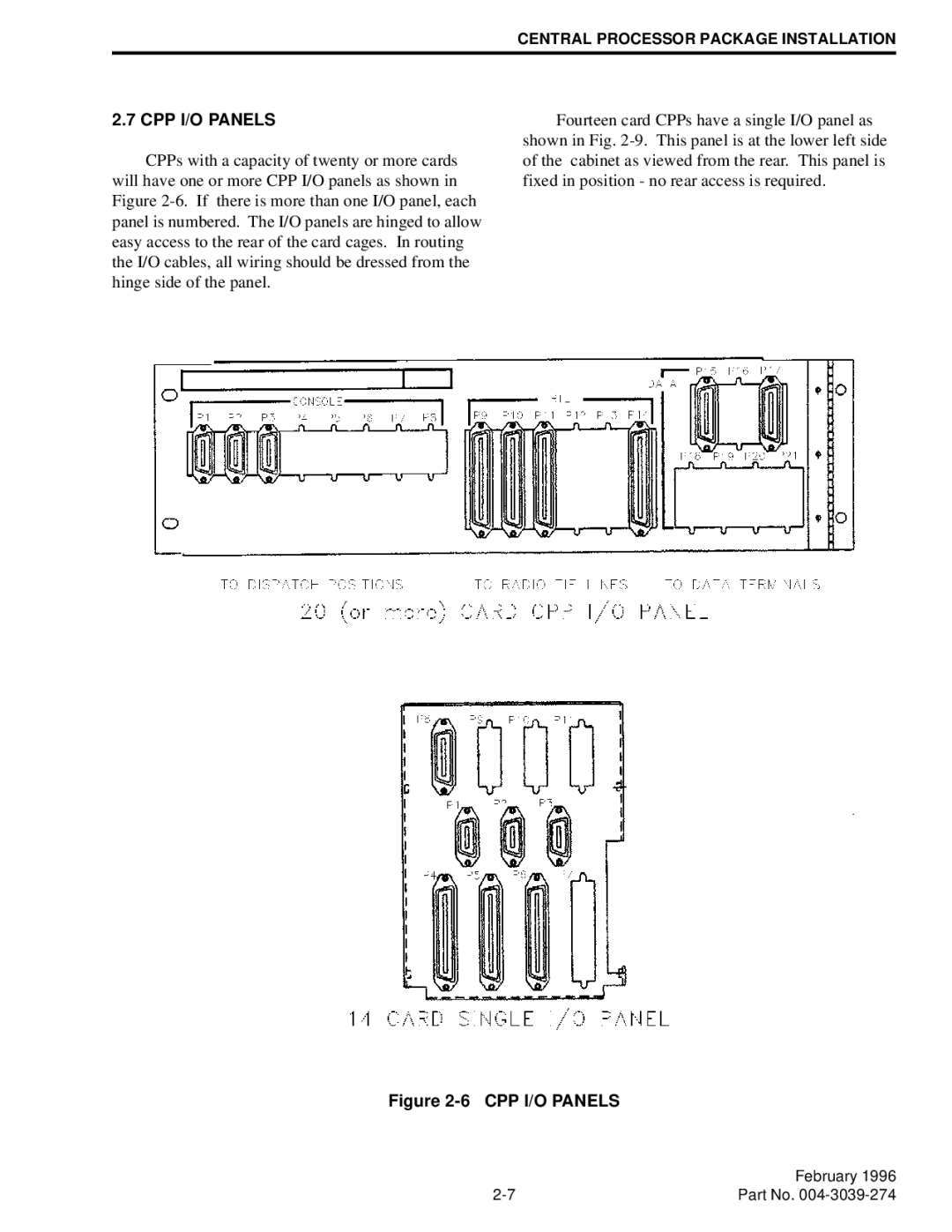 EFJohnson VR-CM50 manual CPP I/O Panels 