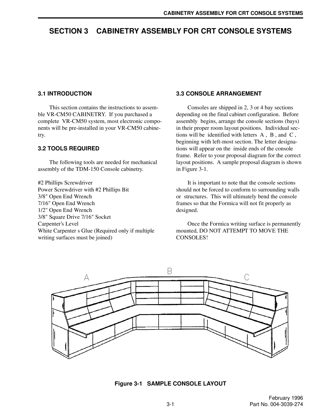 EFJohnson VR-CM50 manual Introduction, Tools Required, Console Arrangement 