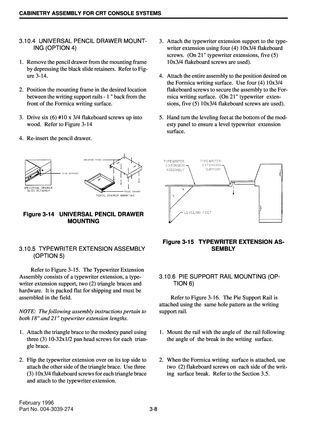 EFJohnson VR-CM50 manual 14UNIVERSAL PENCIL DRAWER MOUNTING, 15TYPEWRITER EXTENSION AS 