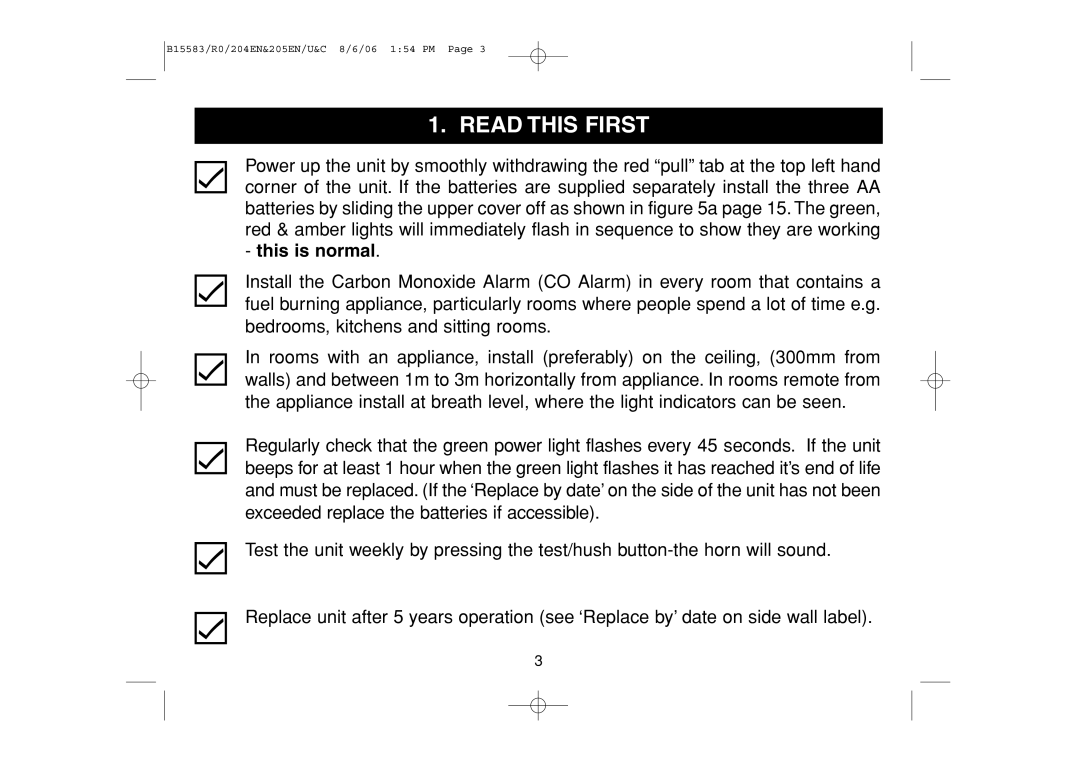 Ei Electronics Ei 204EN, Ei 205CEN, Ei 205ENA manual Read this First, This is normal 