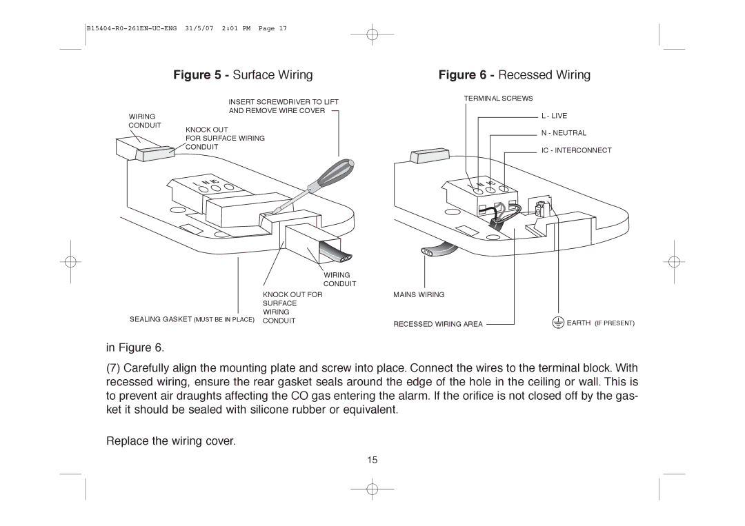 Ei Electronics Ei 261DEN, Ei 261EN manual Surface Wiring 