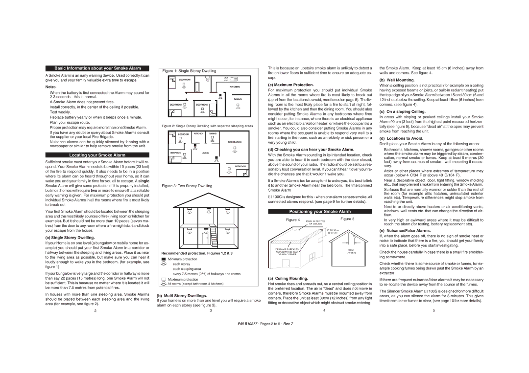 Ei Electronics Ei100B manual Basic Information about your Smoke Alarm, Locating your Smoke Alarm 