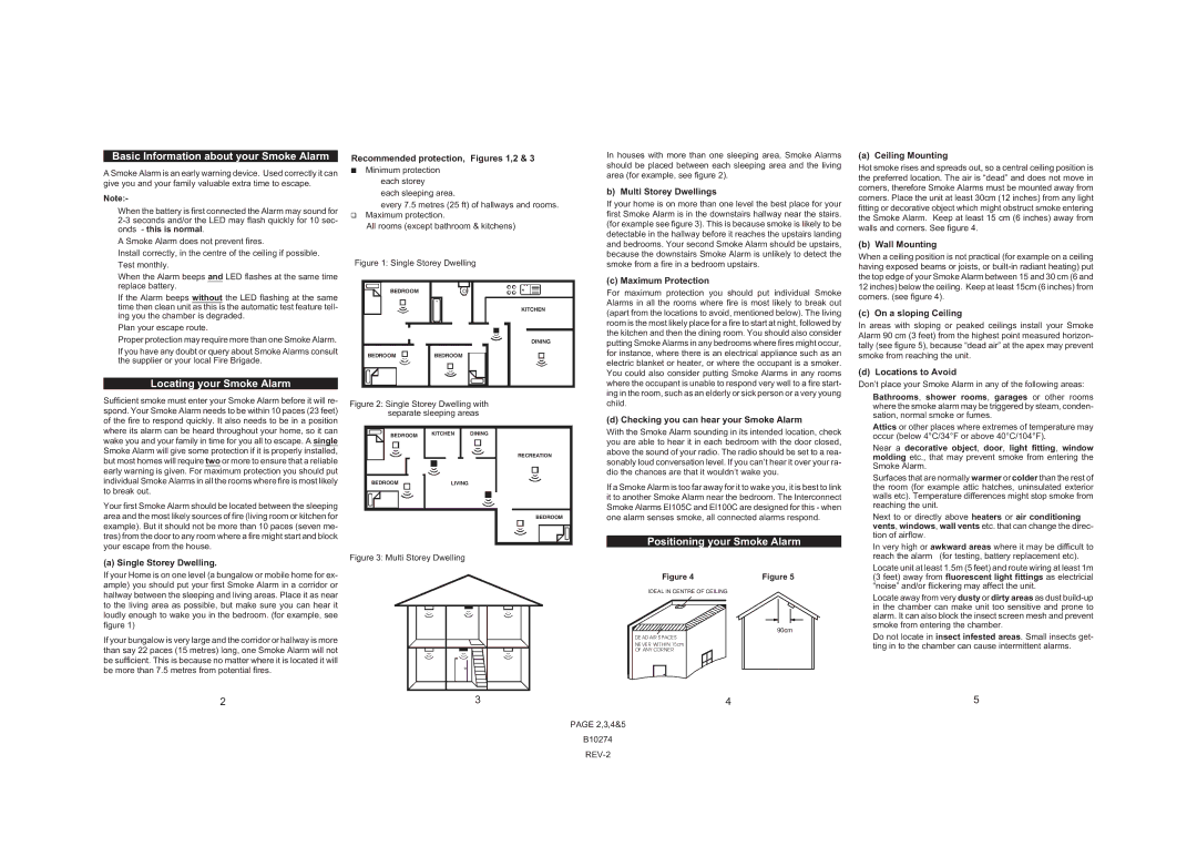 Ei Electronics EI105C manual Basic Information about your Smoke Alarm, Locating your Smoke Alarm 