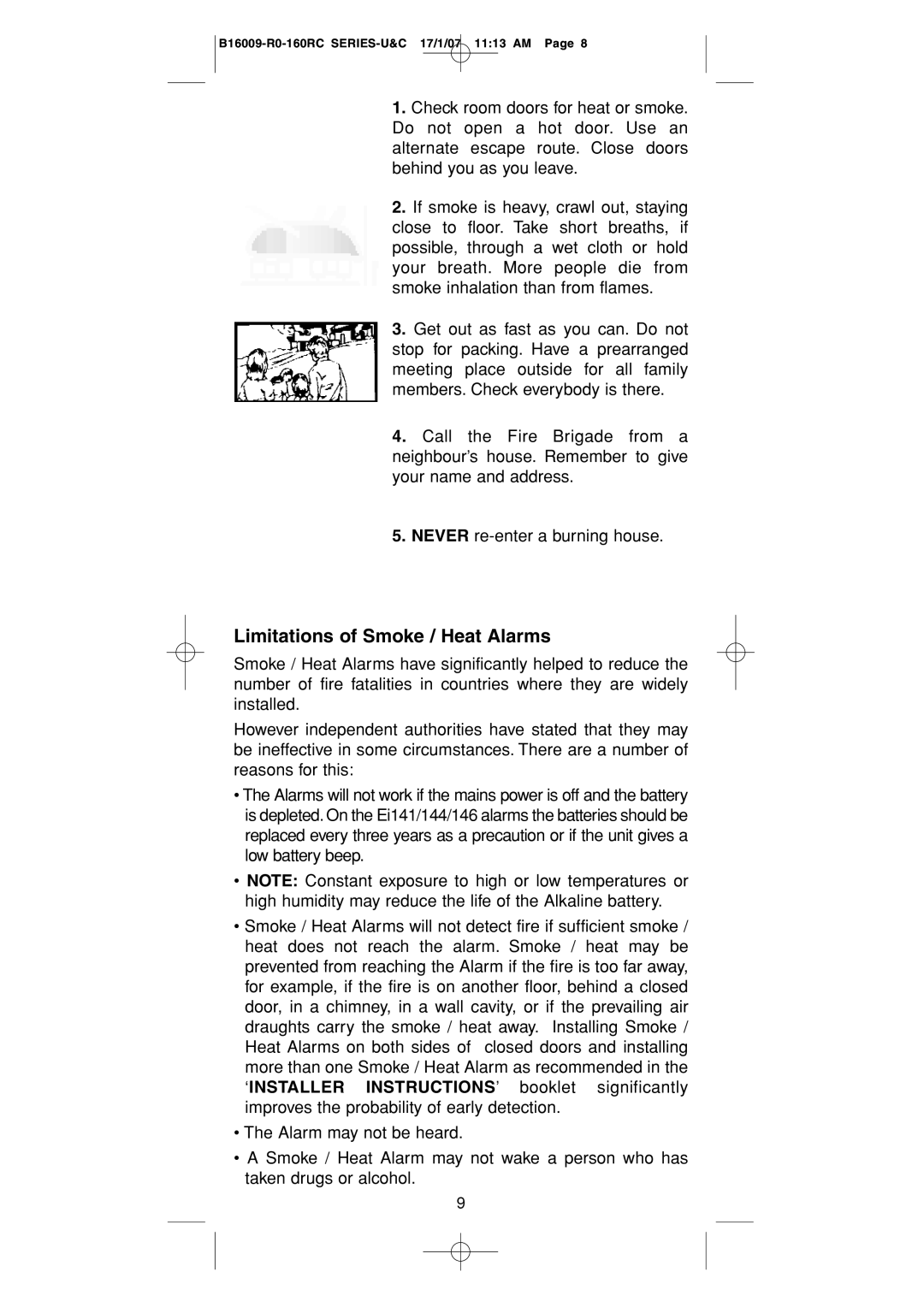 Ei Electronics B16009-R0-160RC Series, Ei166RC, Ei164RC manual Limitations of Smoke / Heat Alarms 