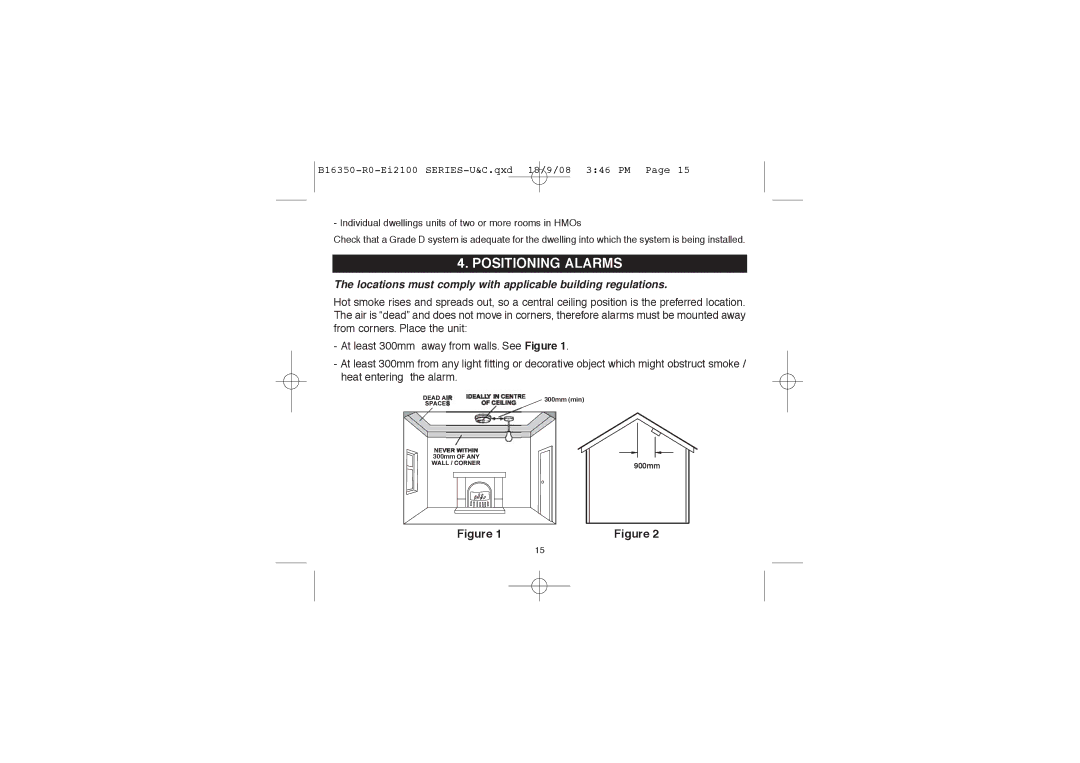 Ei Electronics Ei2110 manual Positioning Alarms 