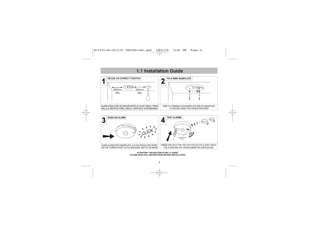 Ei Electronics Ei2110 manual Installation Guide 