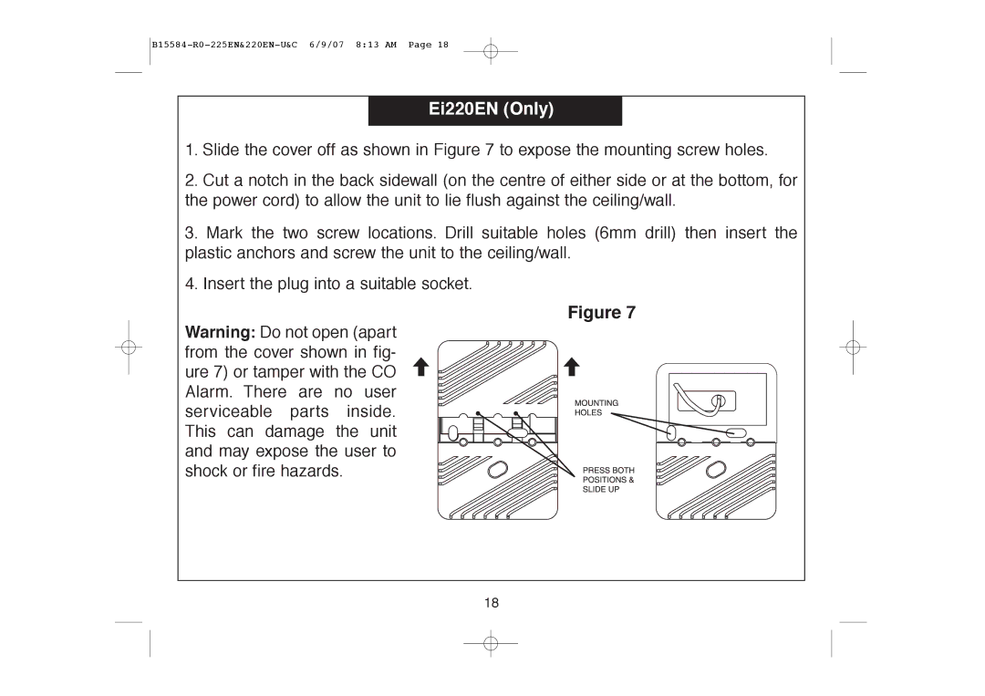 Ei Electronics manual Ei220EN Only 