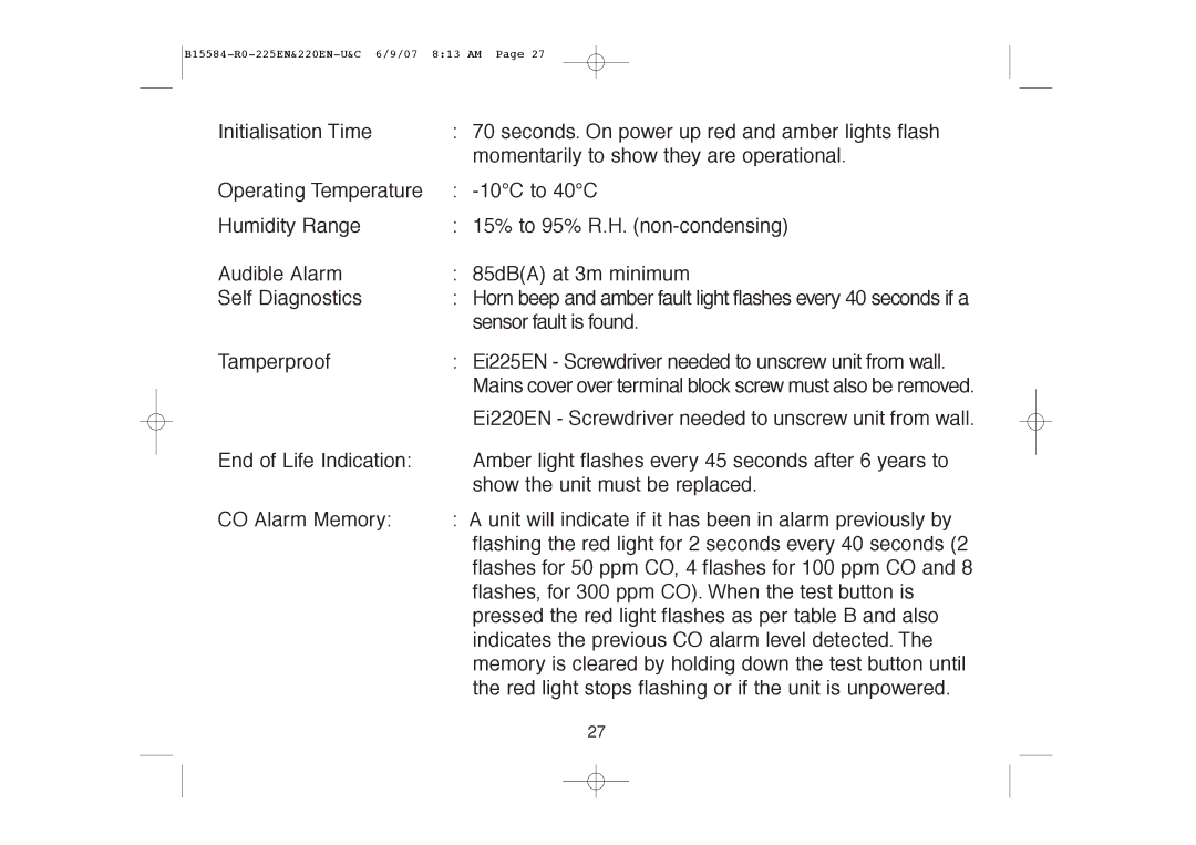 Ei Electronics Ei220EN manual Sensor fault is found 