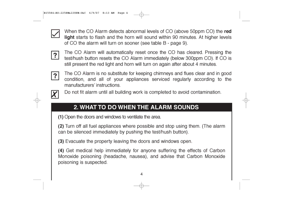 Ei Electronics Ei220EN manual What to do When the Alarm Sounds 