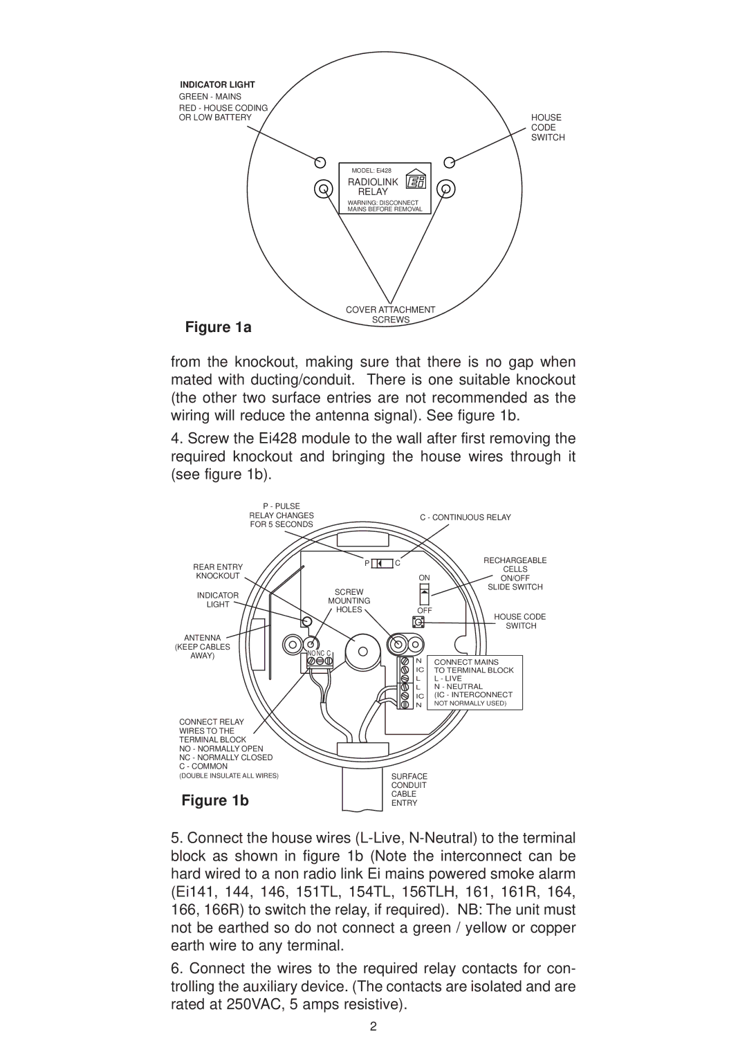 Ei Electronics Ei428 instruction manual Radiolink Relay 