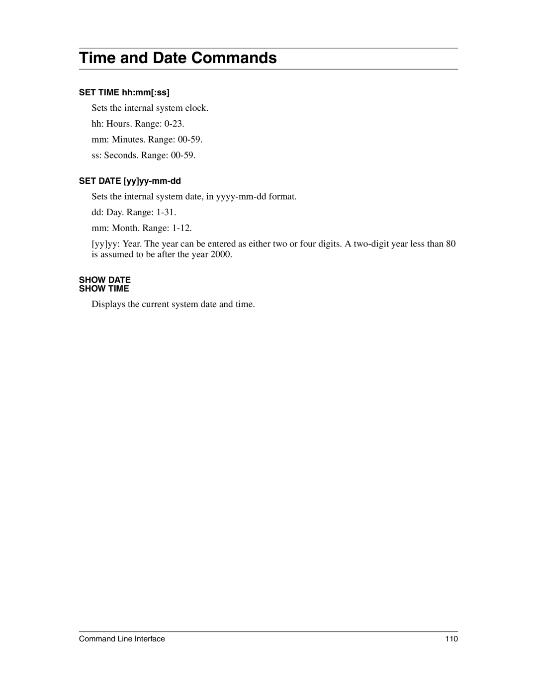 Eicon Networks 1530 manual Time and Date Commands 