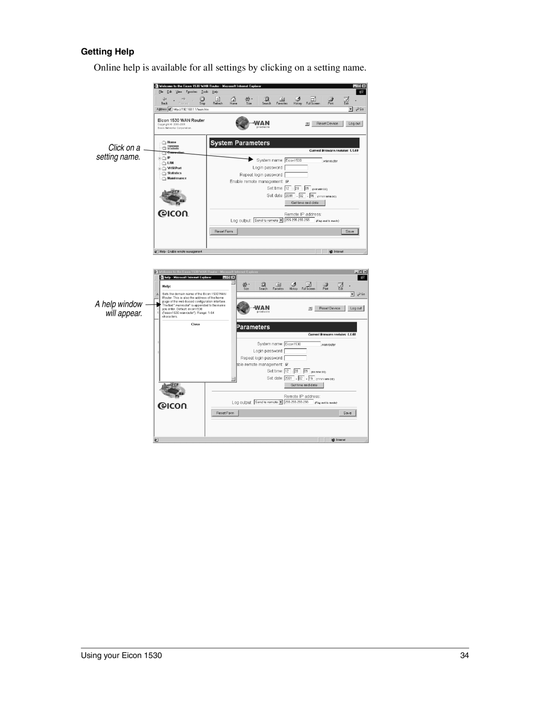 Eicon Networks 1530 manual Getting Help 